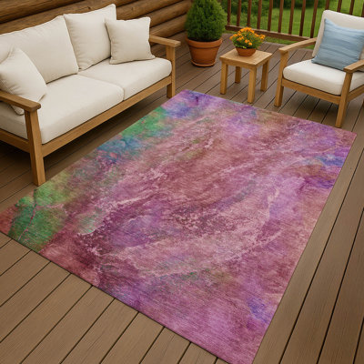 Tapis abstrait intérieur / extérieur lavable à la machine Emelia ACN2308