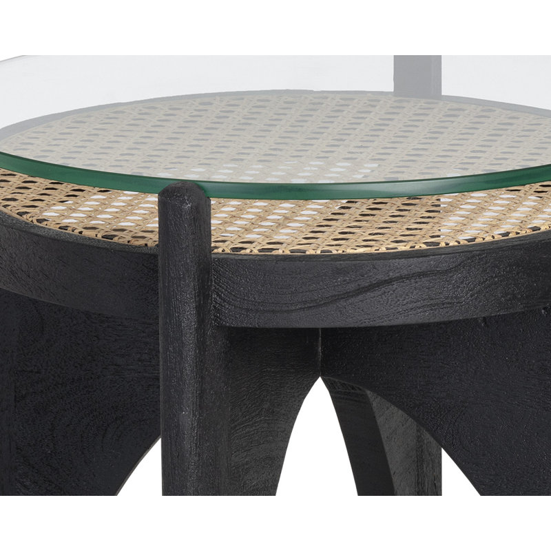 Patil Glass Top End Table