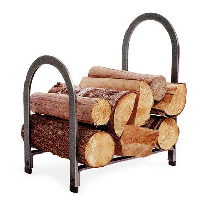 Handcrafted Offset Arch Fireplace Log Rack