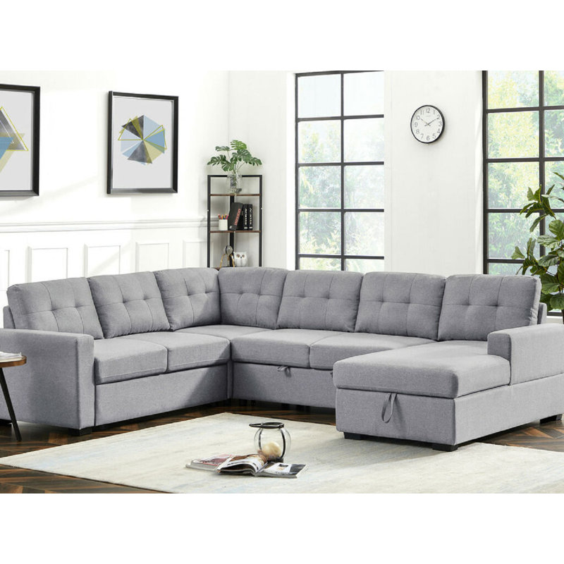 Upholstered L-Shaped Sectional Symmetrical