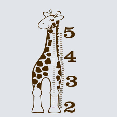 Décalcomanie murale « giraffe growth chart »