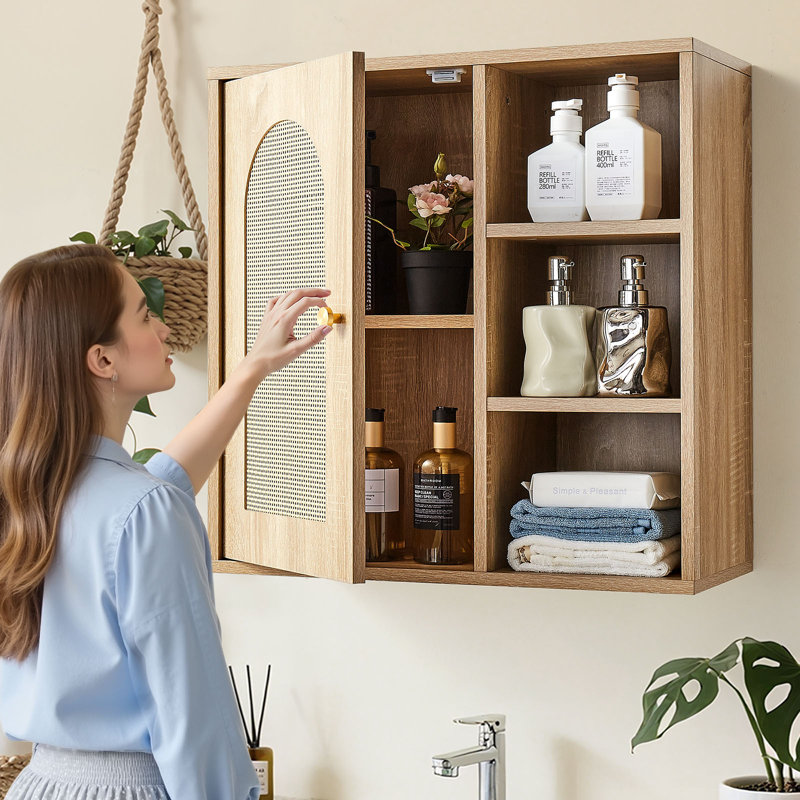 Bathroom Wall Cabinet Over Toilet Storage Medicine Cabinet Door & Shelves