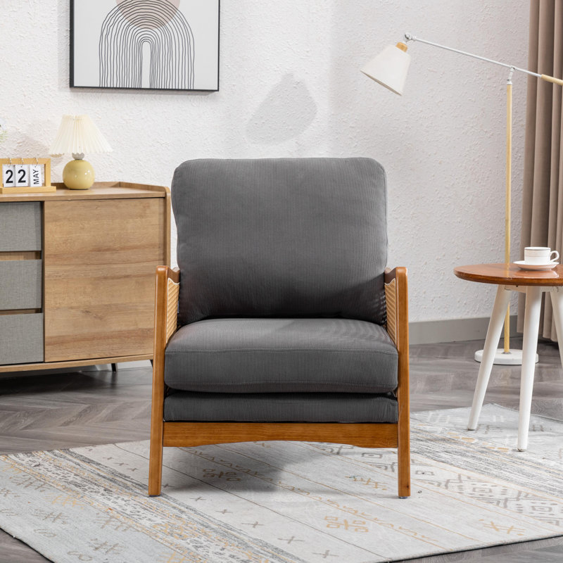 Fauteuil Breit, Velours gris