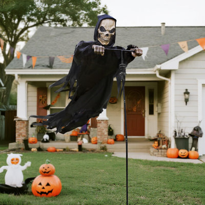 Décoration de squelette rotatif 7,8 pi Halloween