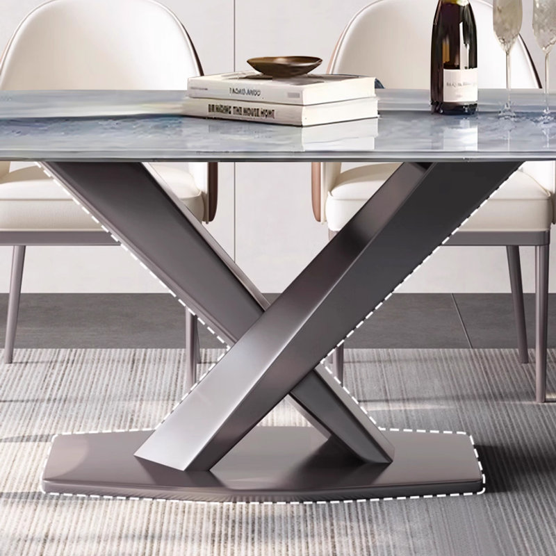 Picture colour Rectangular Glass-ceramics Dining Table, 29.72"H x 54.92"L x 31.3"W