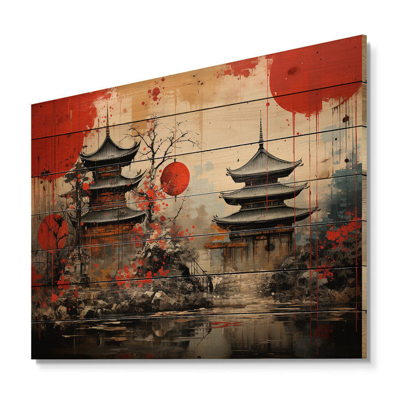 Lureta, art asiatique fusion urbaine sur bois, H 10 po x l 20 po x P 0,78 po
