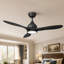Ventilateur de plafond 52 "à haut débit d'air avec lumière - moteur à courant continu silencieux et réversible, télécommande 6CC 6500CFM avec mémoire 3CCT-1192589674-1192589677