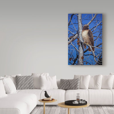 Fazulla 'Red Tailed Hawk' Acrylic Painting Print on Wrapped Canvas