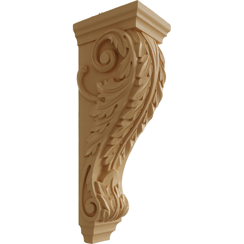 Corbeau Acanthus, Brun clair, H 22 po x l 6,5 po x P 8 po