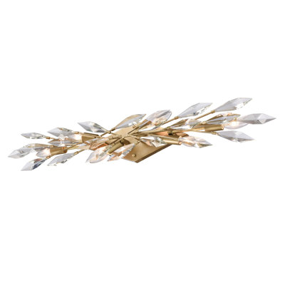 35" Crystal Fusion Vanity in Peruvian Gold with Large Faceted Clear Crystals