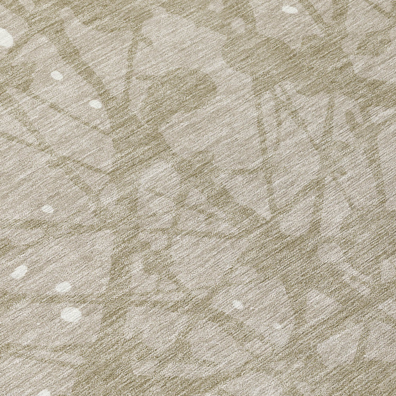 Machine Washable Indoor/Outdoor Chantille ACN2597 Abstract Rug, Beige, 5' x 7'6"