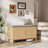 39.4" Fluted Shoe Cabinet Storage With Bench, 2-Tier Entryway Bench With Adjustable Shelves And Detachable Cushioned Seat-285400826