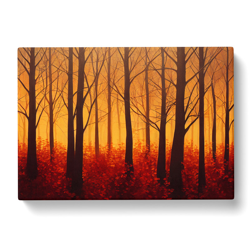Sunset Over Autumn Forest Vol.3 - Wrapped Canvas, 35cm H x 50cm W x 3cm D