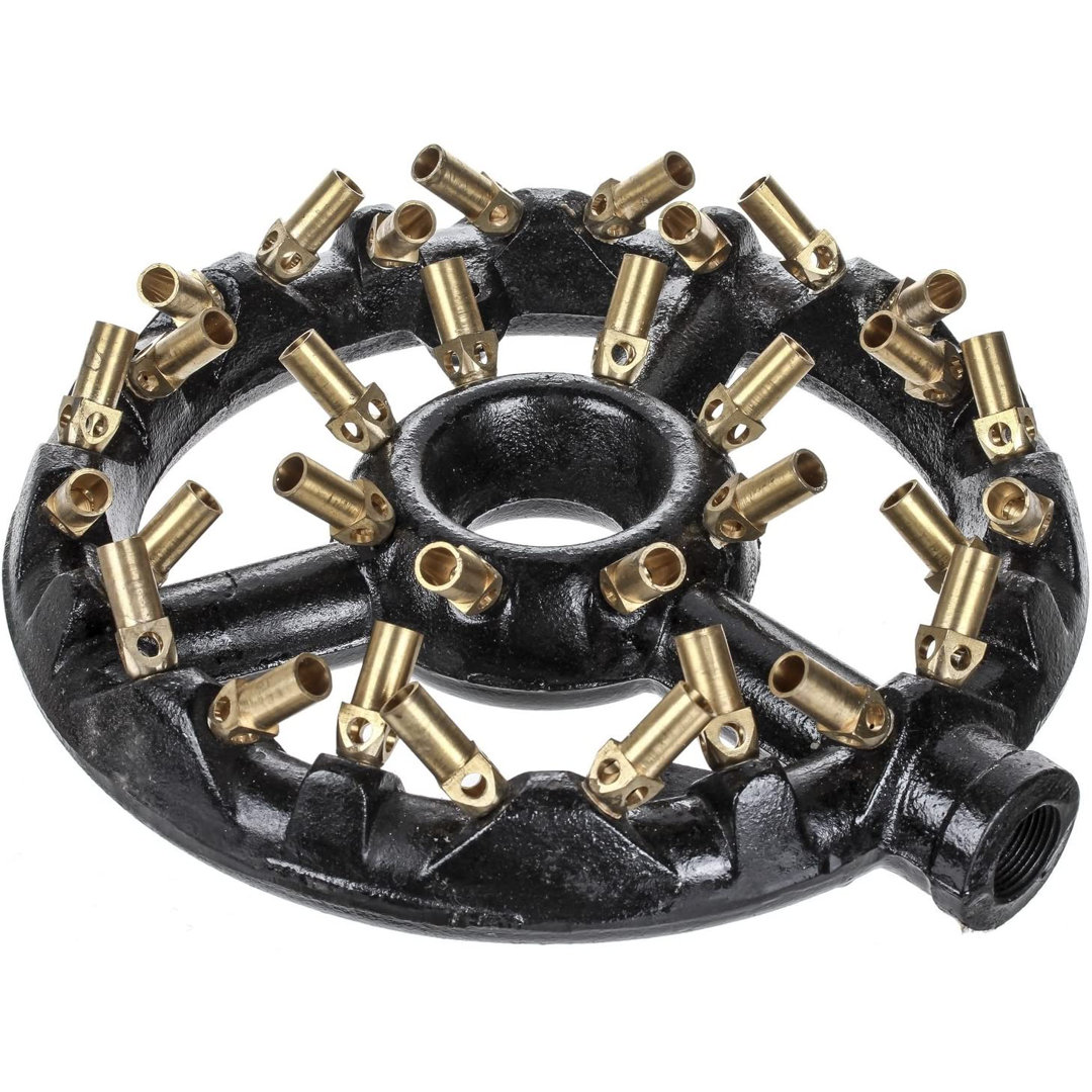 Natural Gas Jet Burner For Outdoor Wok Range, Grilling, Stir Fry - 32 Brass Tips DuraSteel