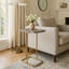 Sagebrook Home 24X15" Agate Top C-Table, White/Gold-1821522421