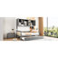 Grey Daybed With Twin Size Trundle, Cabinet And Shelf, Foundation Full Shelf In Grey, Strong Frame-170513816-170513819