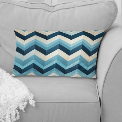 Motif à chevrons géométriques bleu et blanc - Polyester