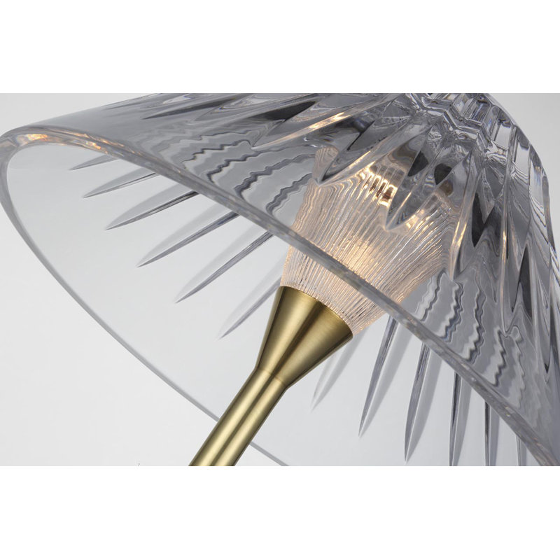 Waterford Blaze 55" Floor Lamp with Clear Crystal, Natural Brass