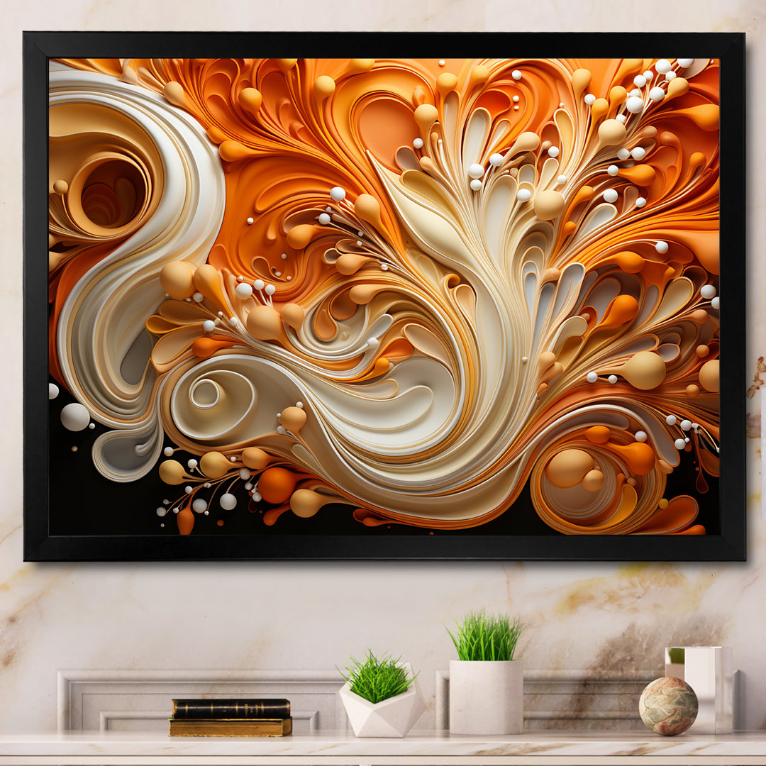 Abstract Coffee Fluid Flames - Abstract Shapes Canvas Prints Design Art Overall 