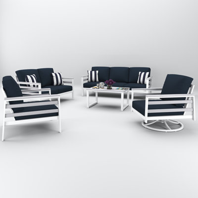 Townsend 7 Person Seating Group With Sunbrella Cushions by Birch Lane