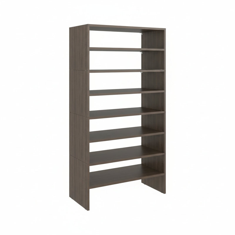 FM FURNITURE Sahara Modern Shoe Rack Multi Tier Storage for Bedroom and Entryway, Gray Wood