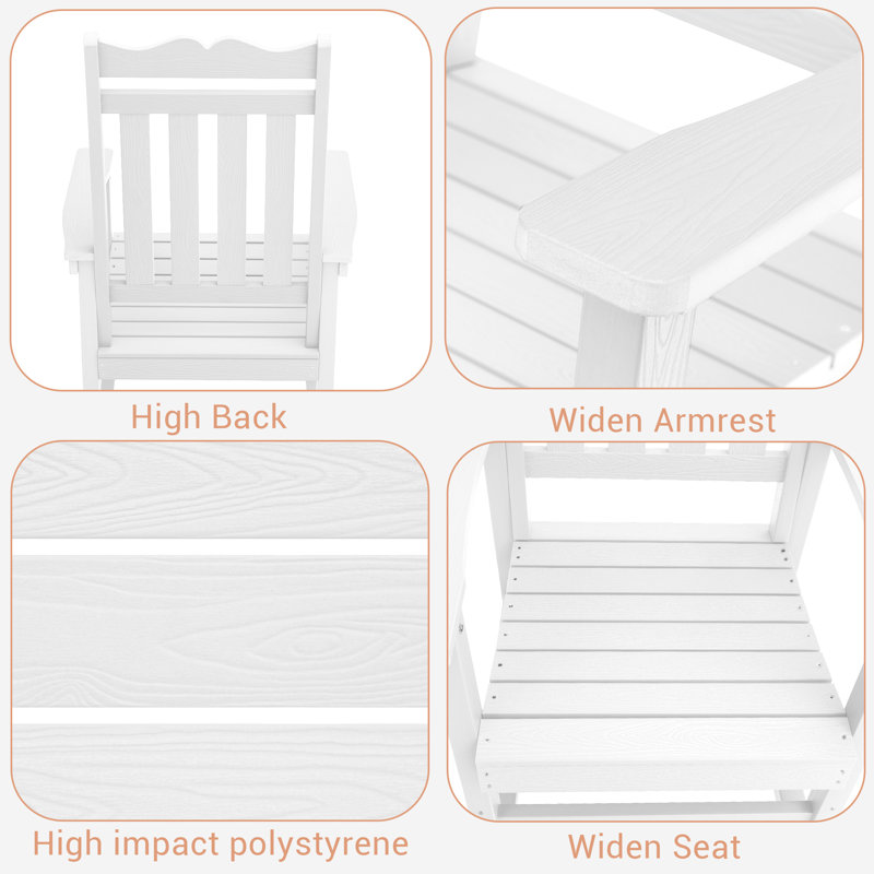 Joyceann All-Weather Plastic Lounge Chair, Blanc