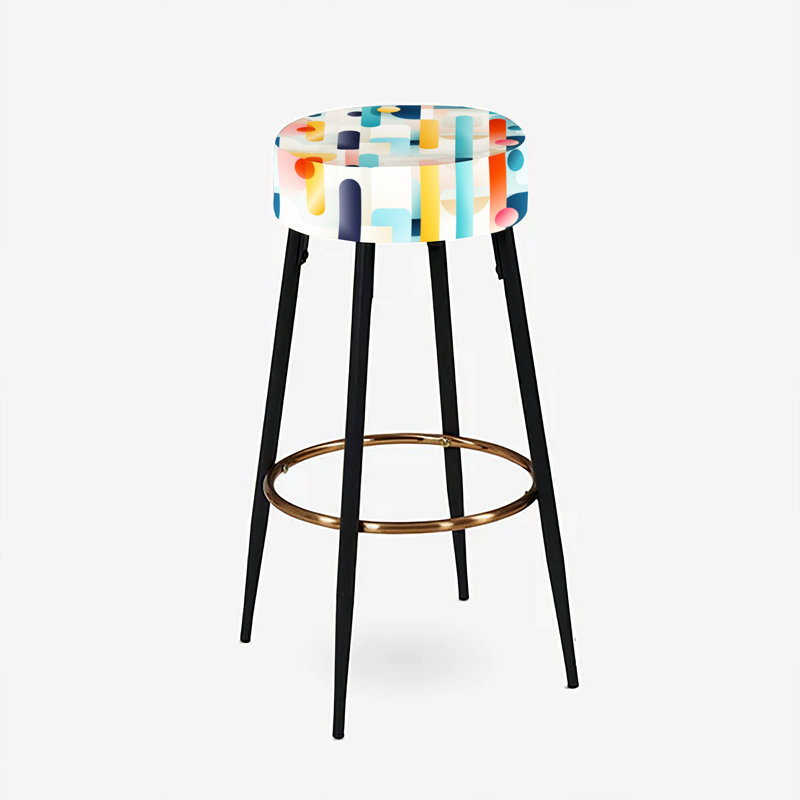 Contemporary Abstraction - Ensemble de 2 tabourets de bar géométriques