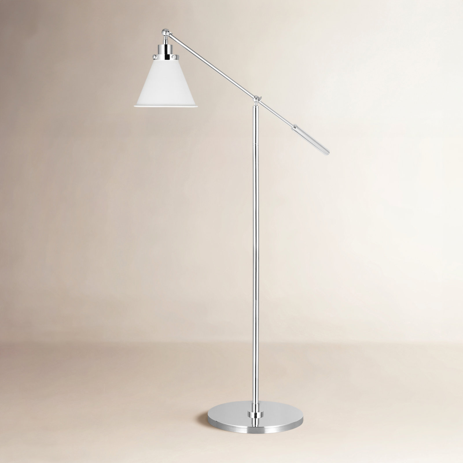 46'' Floor Lamp, Silver, Black