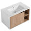 Meuble-lavabo moderne avec lavabo en céramique. 30 po. Porte à fermeture en douceur. Couleur imitation chêne. Fabrication en contreplaqué mural 30 po. Style armoire. Base