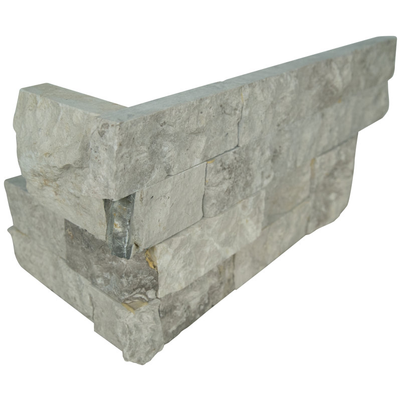 Stonecrest 6 in. x 18 in. Split Face Natural Stone Ledger Corner Wall Tile, Steelbrook