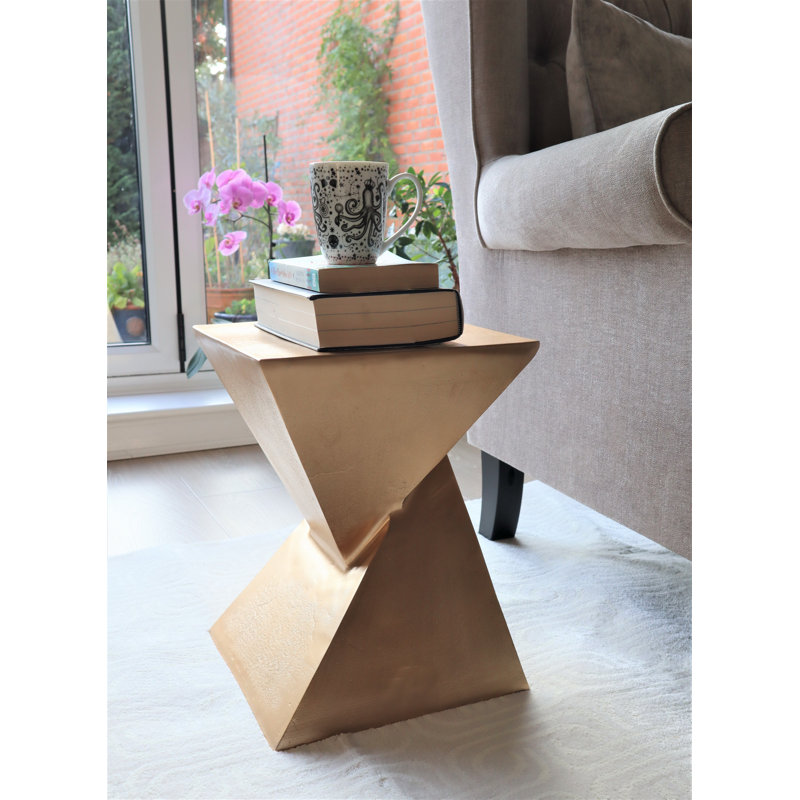 Newlon Block End Table, Gold
