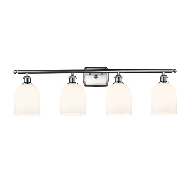 Anacaren 4 - Light Dimmable Vanity Light, Gloss White, Brushed Satin Nickel