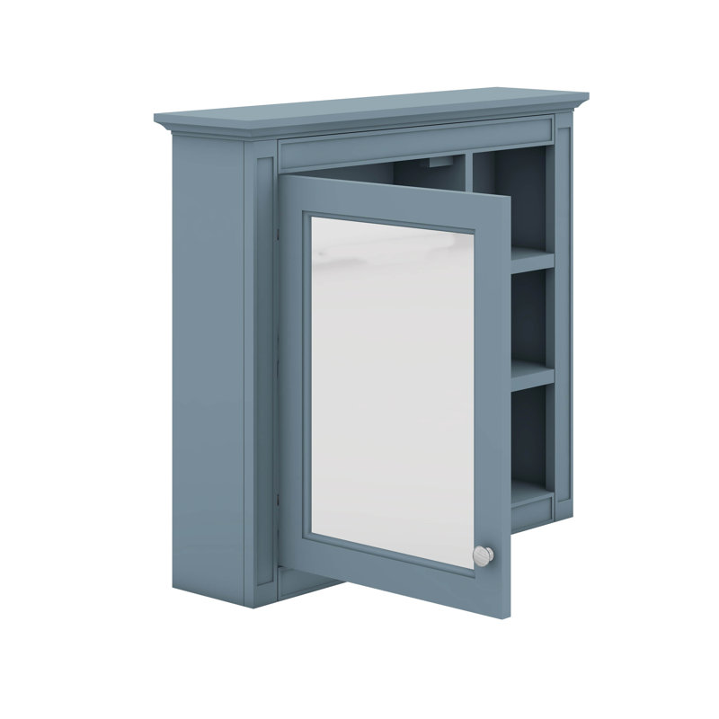 Armoire à pharmacie de salle de bain avec porte miroir et tablettes réglables, armoire de rangement au-dessus de la toilette