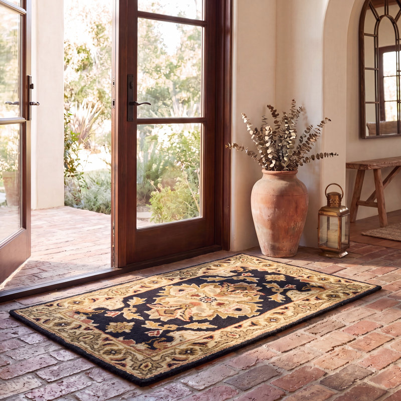 Balthrop Hand Tufted Wool Traditional Rug, Rectangle 2' x 3'