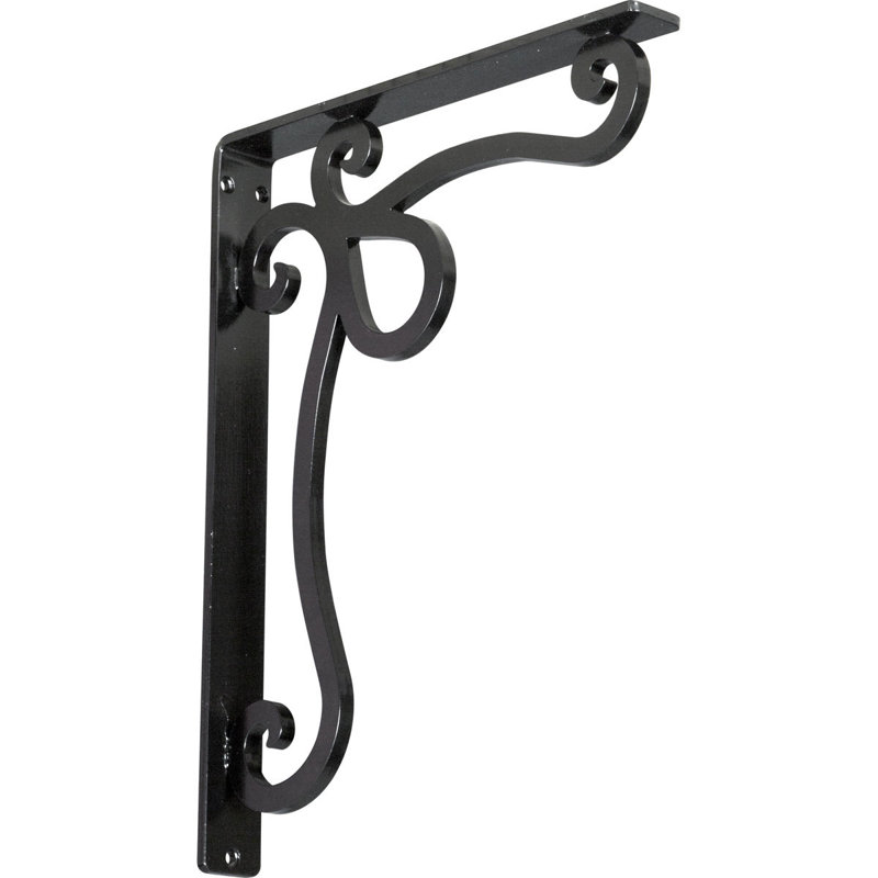 Support en fer forgé Orleans, H 15 po x l 1,5 po x p 12 po, Noir