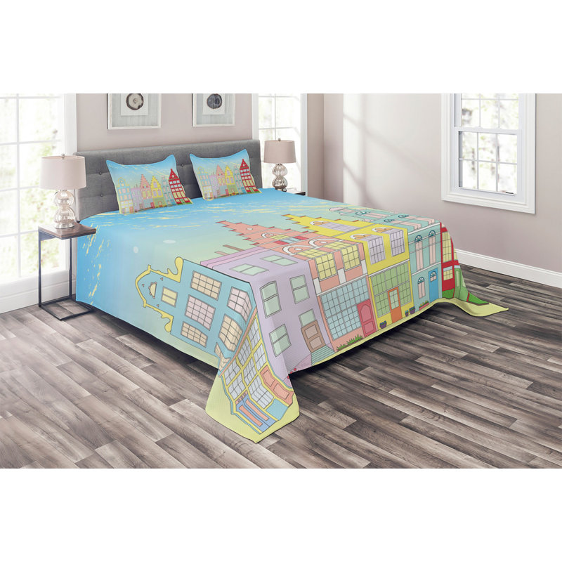 Polyester Coverlet, King Bedspread + 2 Shams