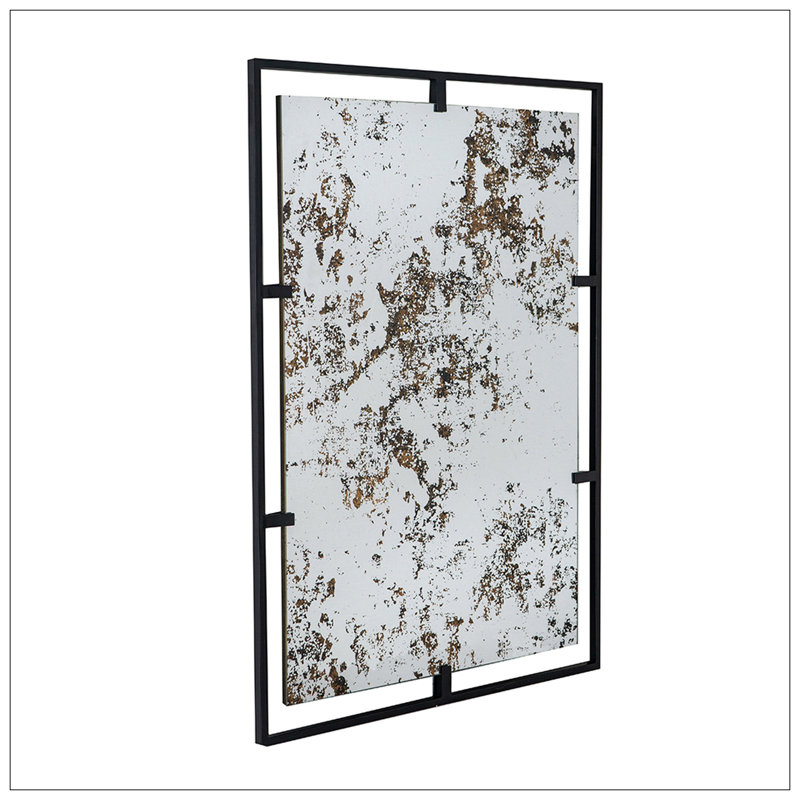 Miroir de décoration murale industriel antique avec cadre en métal