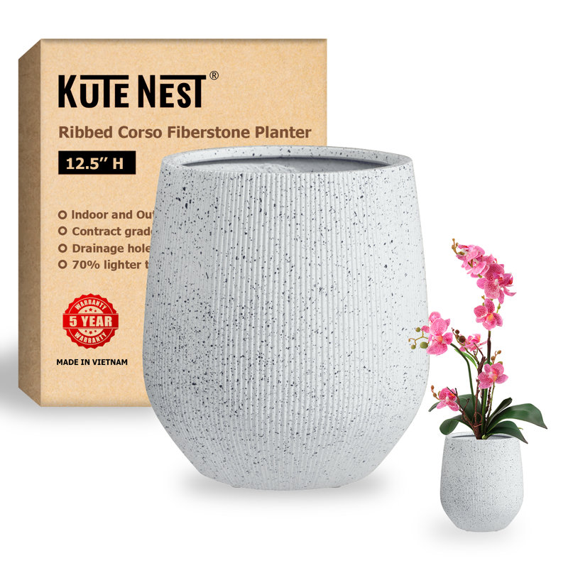 Petit pot de fleurs intérieur / extérieur Kute Nest , H 9,7 po x l 12 po x P 12 po