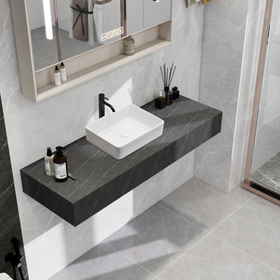 15.75"×11.81" Bathroom Sink Ceramic Rectangular Vessel Sink