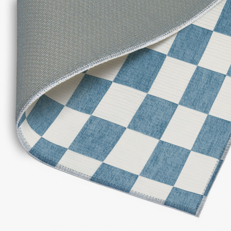 Tapis d'intérieur et d'extérieur à carreaux gris, Rectangulaire 2 pi x 3 pi