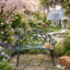 Banc d'extérieur, mobilier de jardin pour terrasse, banc en fonte d'aluminium vert
