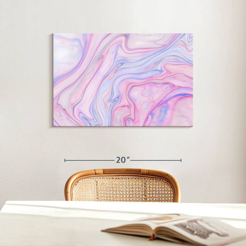 Avery Abstract Pink Marble, 16" H x 24" W
