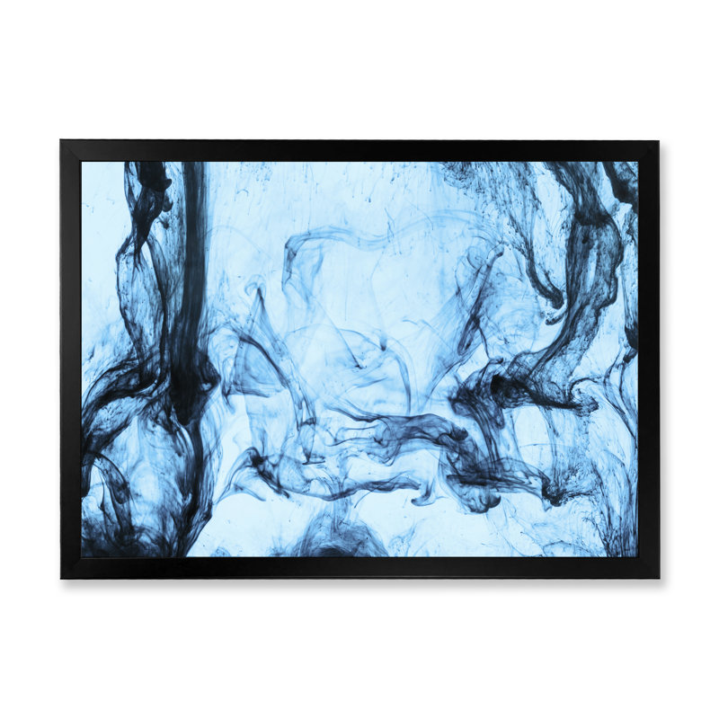Swirls Of Blue - reproduction sur toile avec cadre flottant, Cadre noir, H 12 po x l 20 po x P 1 po