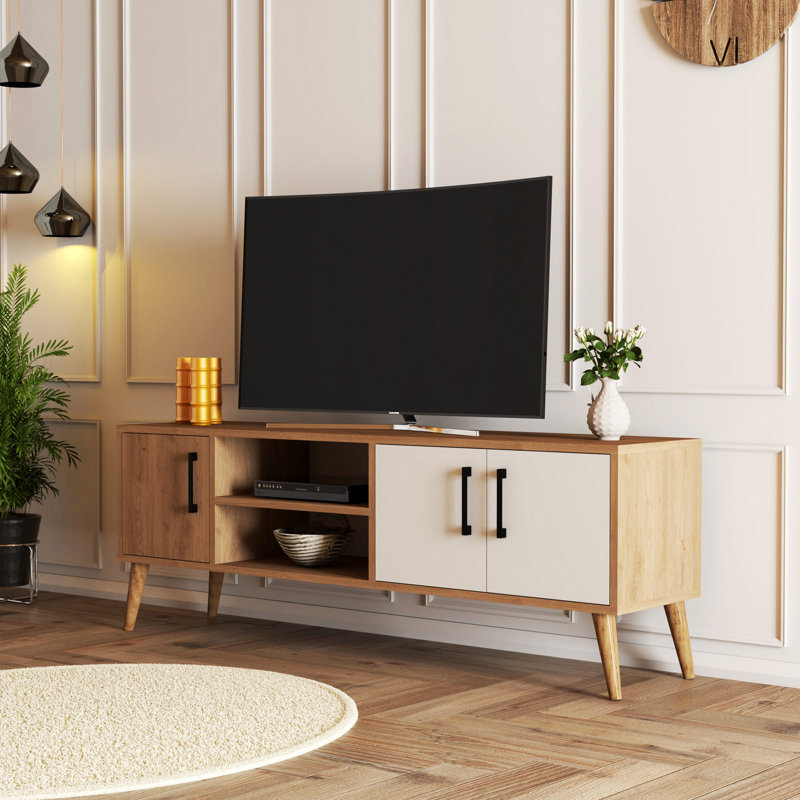 Unfinished TV Stand for TVs up to 48", Oak/White