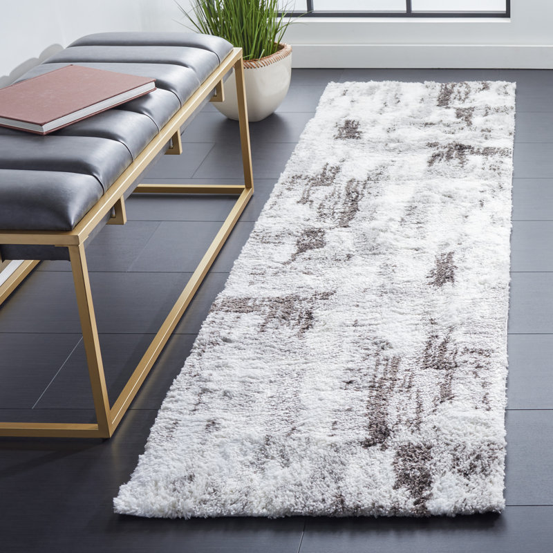 Keanu Abstract Gray/Dark Gray Area Rug, Runner 2'3" x 8'
