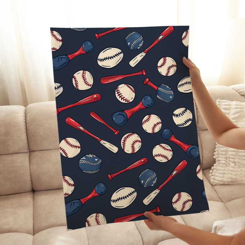 Motif sportif de baseball II, reproduction d'art sans cadre pour enfants