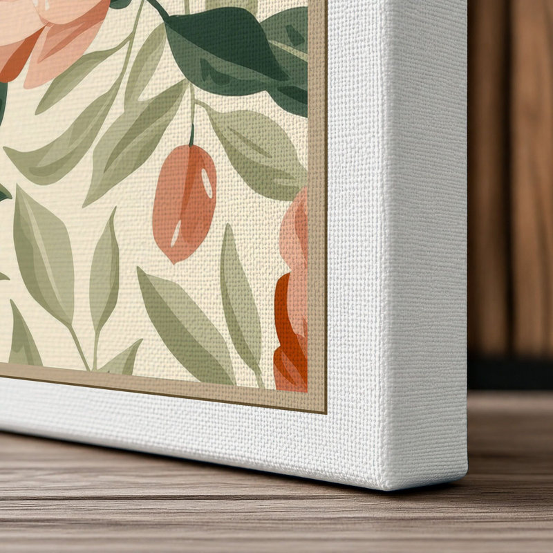 Scattered Peonies Botanical - Wrapped Canvas, 36x24 - 91.4 x 61.0 cm, White Border