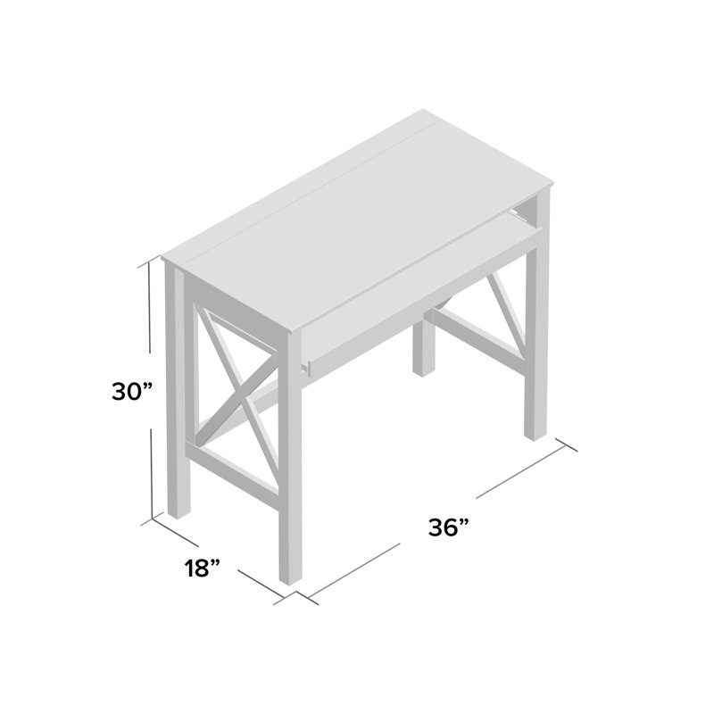 Bureau en bois massif Thelen, Brun chaud