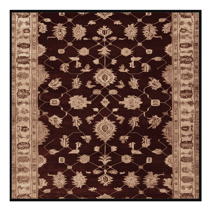 Machine Washable Overdyed Black Area Rug, Square 3'