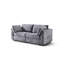 Canapé modulaire détachable en tissu d'ameublement en chenille gris, 2 places, structure à ressorts, base en bois, élégant et fonctionnel